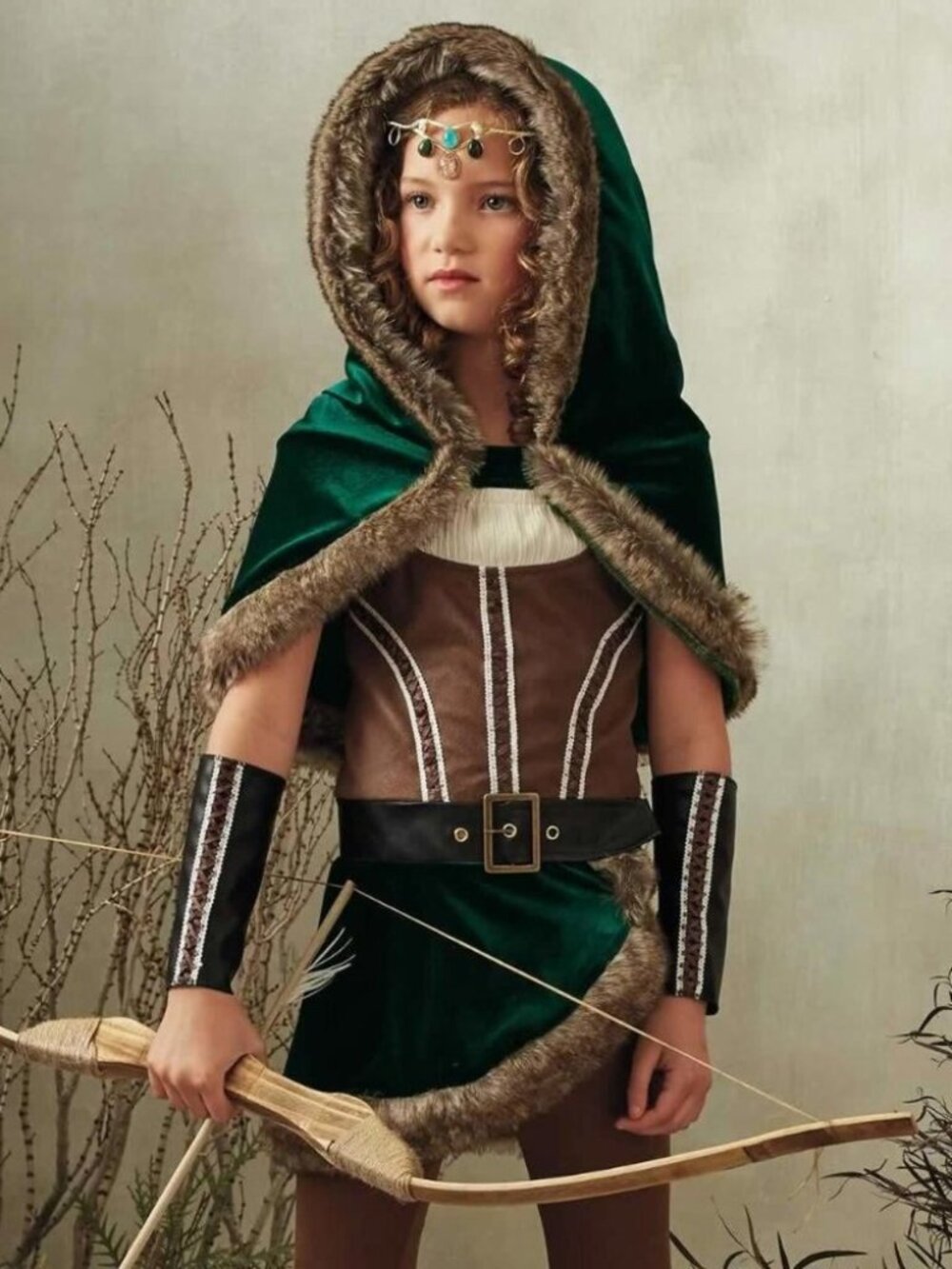 Chasing Fireflies Girls Huntress Archer Halloween Costume Dress Up Size 8